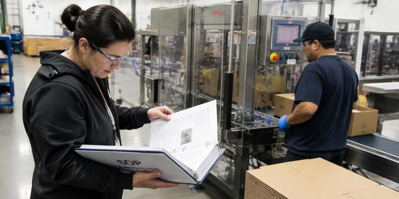 Quality lead checking an SOP against the standard