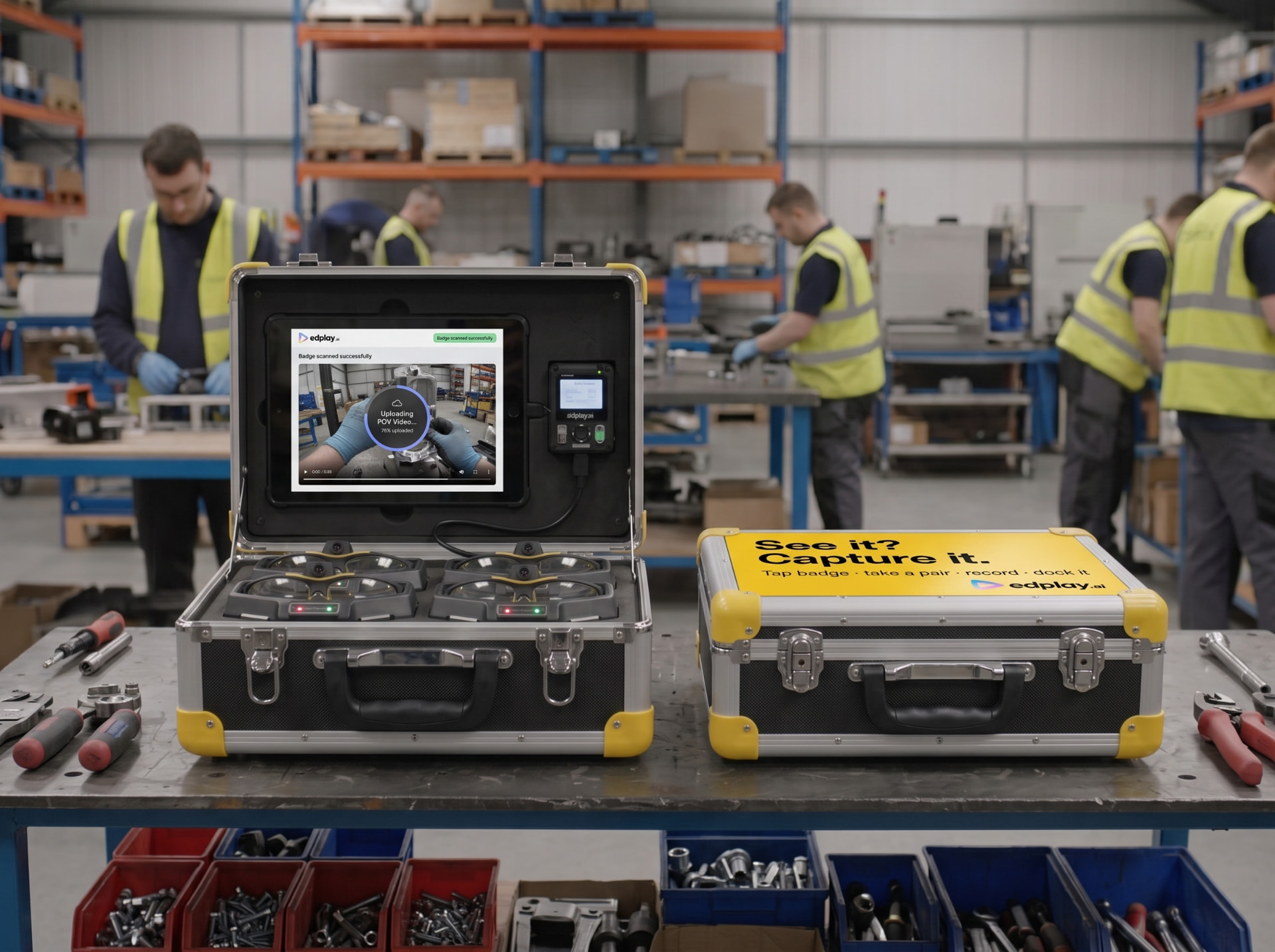 Portable capture case on the factory floor